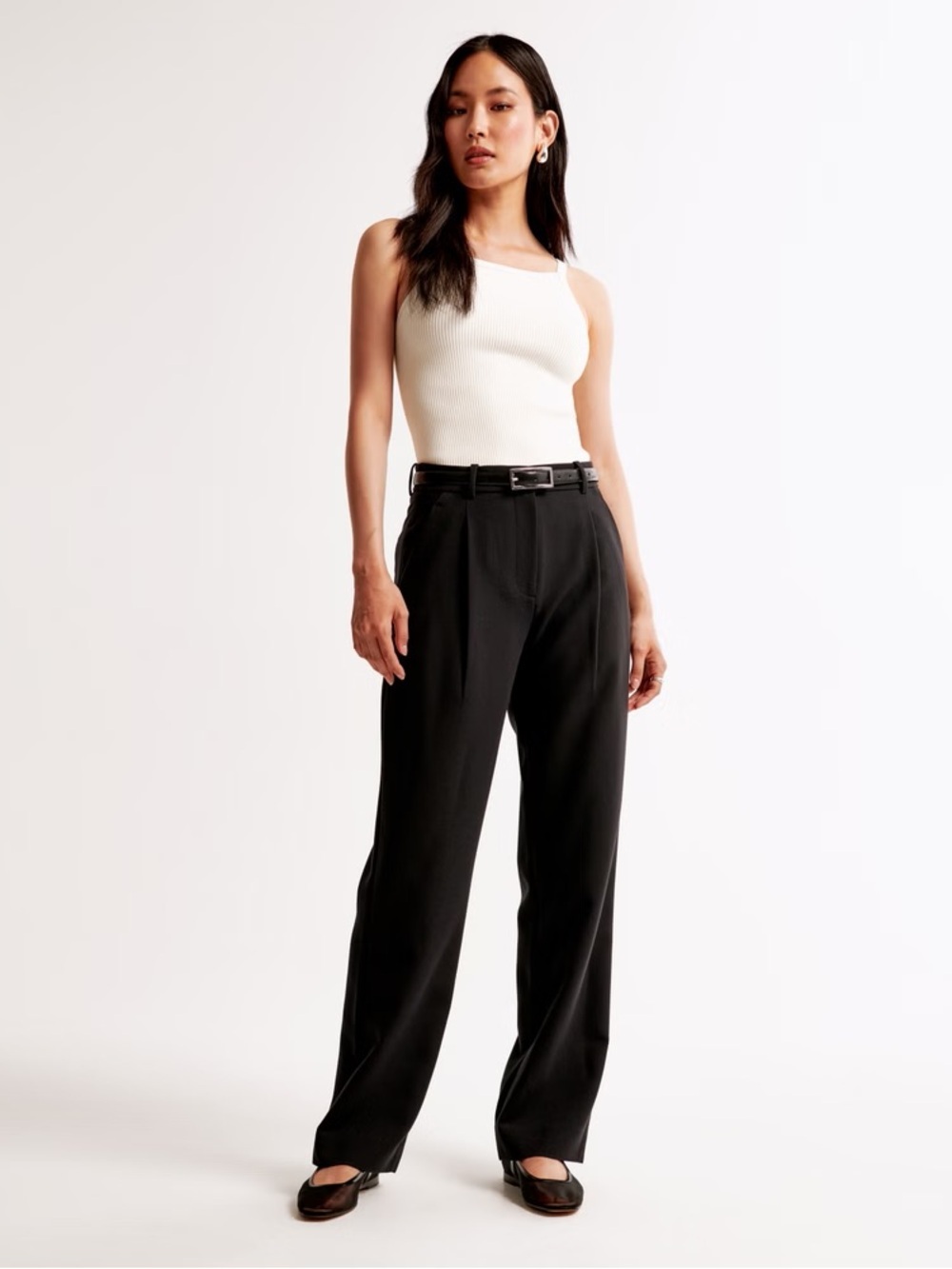 Abercrombie & Fitch Quinn Tailored Straight Pants 25 Short 0 High Waist Pleated